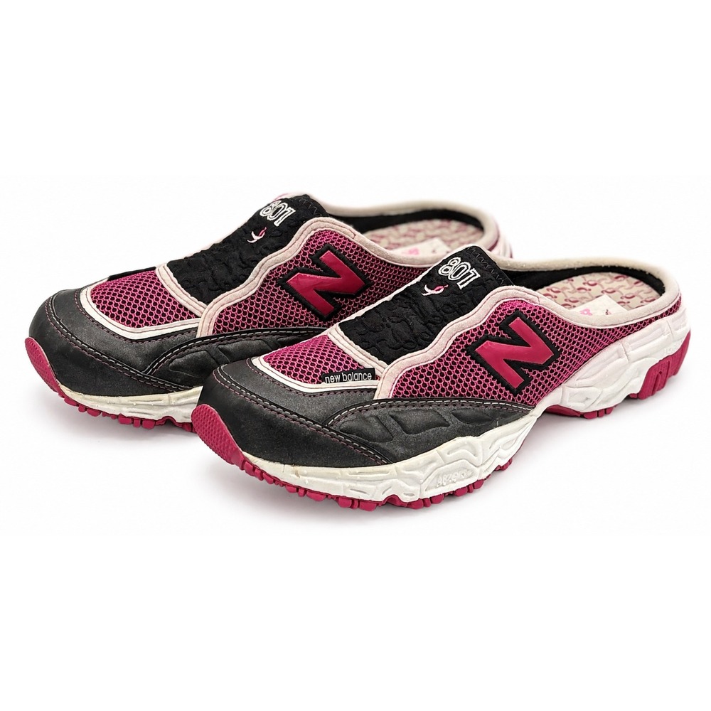 New Balance 801 Women 8 D Wide Pink Ribbon Slip On Mule Walking Shoe Gray W801PR